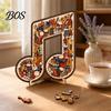 Puzzle with Display Stand Musical Note Instrument Jigsaw Ornament, 3D Wooden Music Themed Puzzle, Art, Gift for Lovers Lover