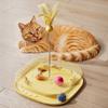 Interactive Cat Enrichment Toy Cat Maze Box with Track Balls Feather Teaser Wand Multi-Functional Puzzle Toy for Indoor Cats Entertainment