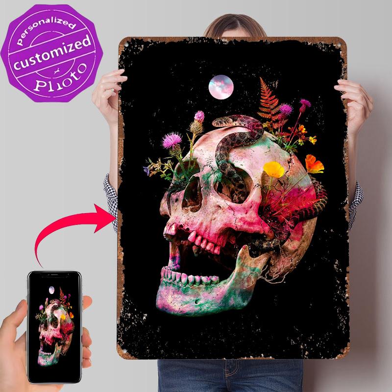 Floral Resurrection Printed Poster Customized Wall Art Retro Vintage Metal Tin Signs for Gaming Room Decoration Cozy House Home