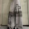 Women Y2K Snake Rhinestone Wide Leg Pants Loose Baggy High Waist Sweatpants with Sparkly Serpent Print Street Dance Casual Wear