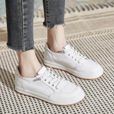 The First Layer of Cowhide Genuine Leather Small White Shoes Women's All-match  Spring and Autumn New Casual Flat Shoes Slimming Sneakers