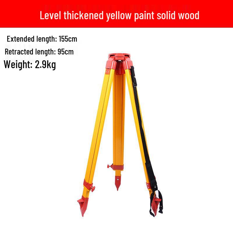 Reinforced Wooden Aluminum Tripod: Anti-Fall Solid Wood Theodolite Stand