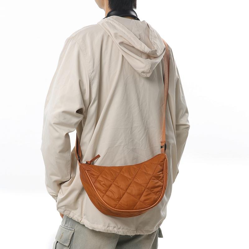Premium Sense Bag Women'S Large-Capacity Simple Nylon Cloth Shoulder Messenger Bag Diamond Quilted Dumpling Bag