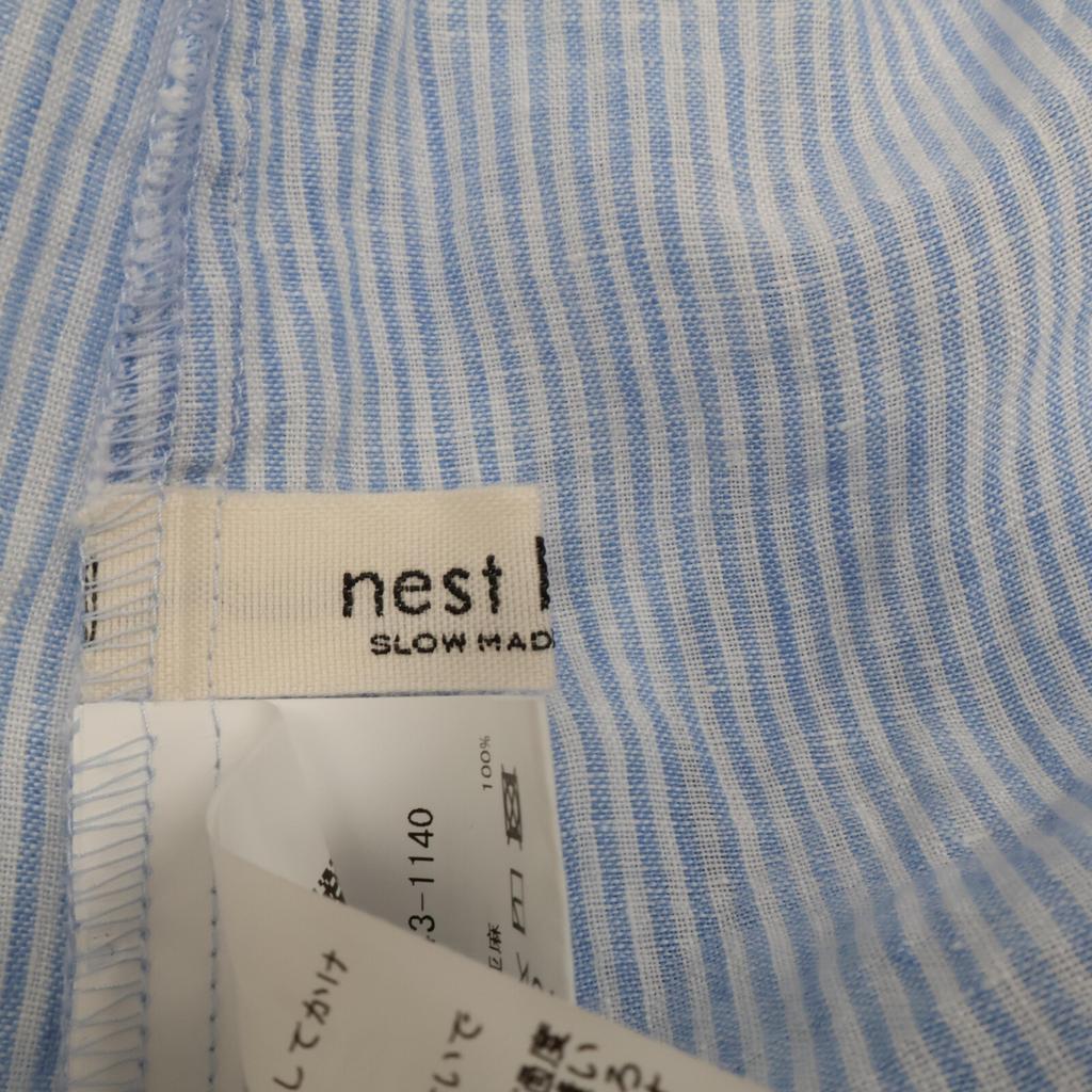 Nest Robe 01243-1140 Blue Deadstock Linen One Piece Dress F blueUsed