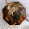 Patrón de koala, paraguas de plegado automático, diseño portátil y plegable, 8 varillas, un regalo de Navidad o cumpleaños.