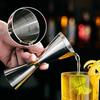 Double-Headed Stainless Steel 304 Gold Ring Jigger with Scaled Measuring Cup for Cocktails