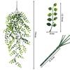 80cm Length Artificial Hanging Vines Plastic Leaves Green Color Artificial Plant Decor 5 Heads Hanging Design