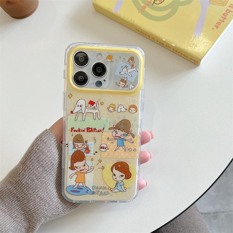 

Nara Yoshitomo Cartoon Sticker Chain for iPhone 17, Apple 16 Pro Max/15/14 Case - New Model iPhone 15 Pro Max