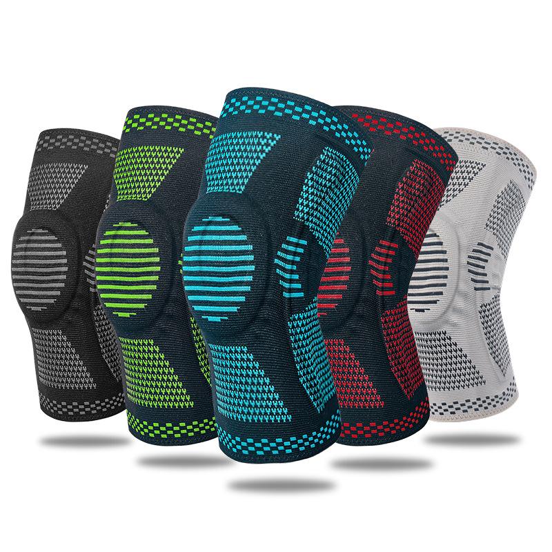 Sports Knee Pads Silicone Knitted Outdoor Basketball Protective Meniscus Leg Sleeves Running Fitness Squat Knee Protectors