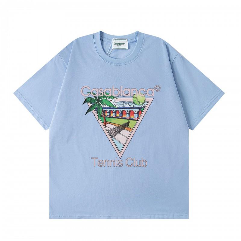 Casablanca Short Sleeve T-Shirt Men Women 2025 Casual Cotton Tee Breathable Antibacterial Loose Fit