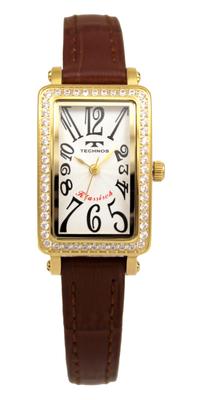 Technos Pave Watch T9935GS Women's Brown