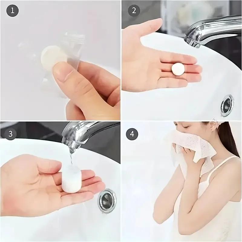 50/100PCS Compressed Towel Disposable Portable Mini Compressed Towel Outdoor Travel Hotel Face Cleaning Makeup Removal Tissue