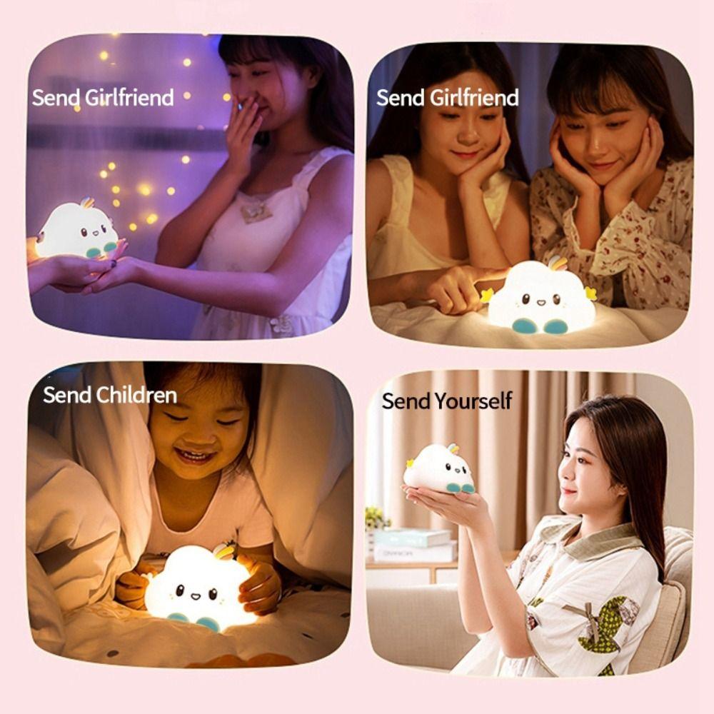 Lovely Cloud Shaped Night Light PVC Cute Table Lamp New Nursery Sleeping Lamp  Baby Child