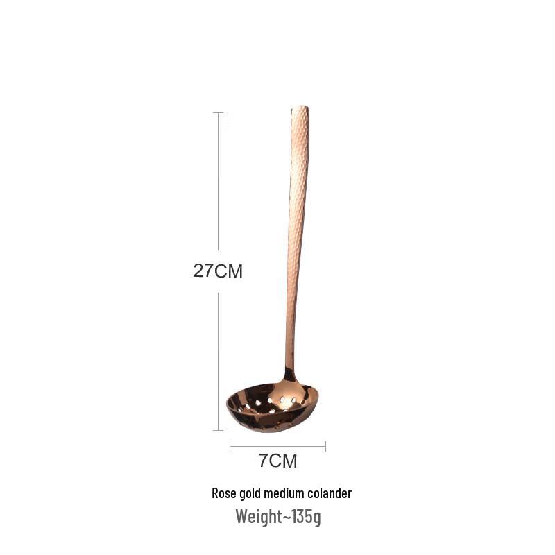 

cmaos Hammered Stainless Steel Soup Ladle and Hotpot Skimmer