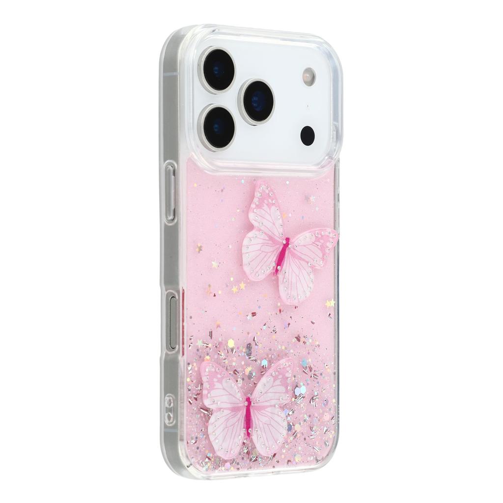For iPhone 17 Pro Max Case Epoxy PVC Butterfly TPU Aesthetics Phone Cover