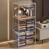 Transparent Plastic Book Storage Box With Lid For Cd Magazine Desktop Organizer