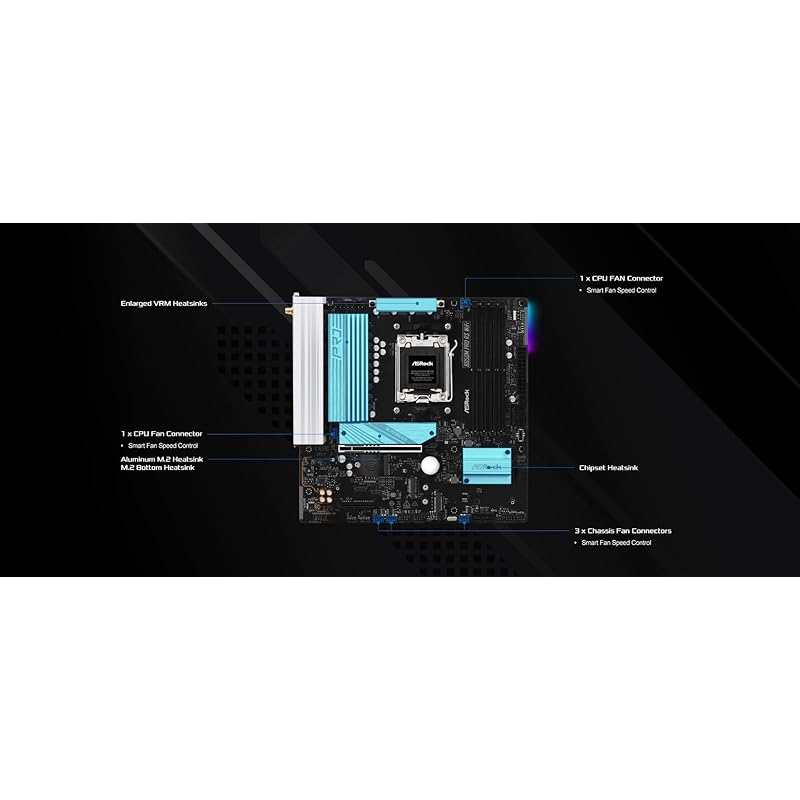 ASRock Motherboard B850M Pro RS WiFi AMD Ryzen 9000 / 8000 7000 Series CPU (Soket AM5) Correspondence DDR5 Micro ATX [Domestic Authorized Distributor