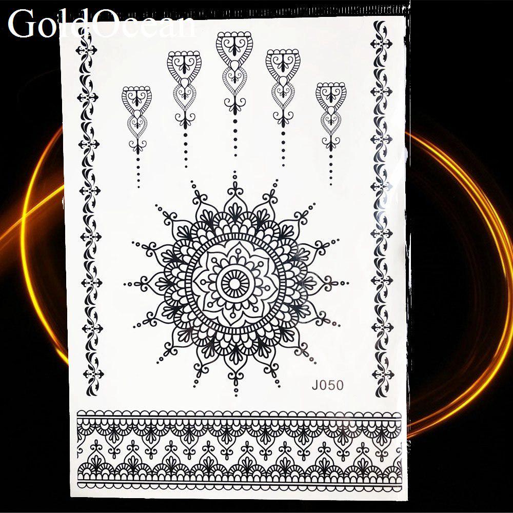 1 adesivo per tatuaggio temporaneo con braccio, mandala, henné,  acchiappasogni nero, image size:1000x1000