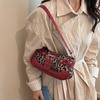 Vintage Leopard Belt Shoulder Bags for Women Versatile Y2k Cool Hot Girls Underarm Bag Thread Design Ladies Phe Handbags