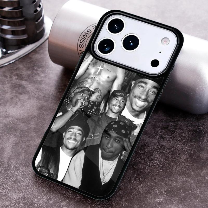 Rapper 2pac Singer Tupac Phone Case for iPhone 17 16 15 Pro Max Air 14 13 12 11 Plus Shockproof Capa Cover