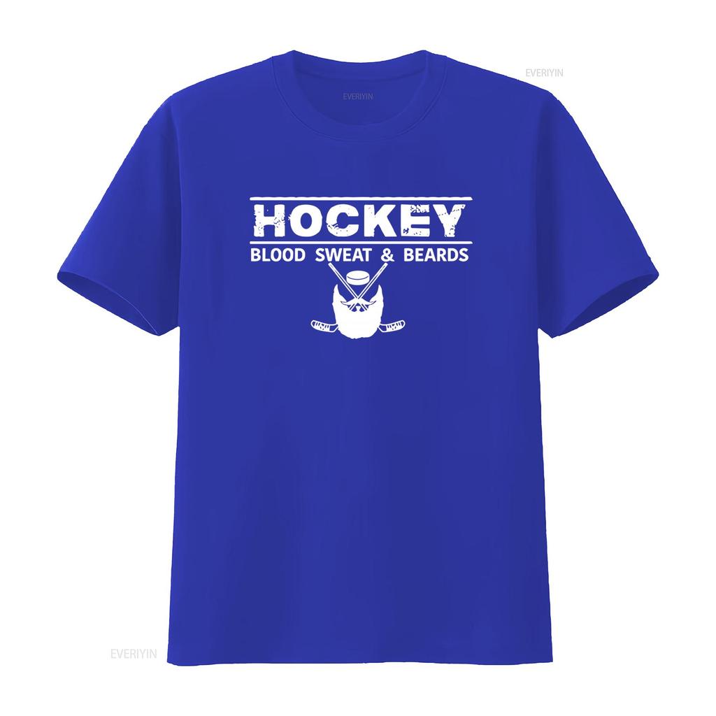 Herren Eishockey Blut Schweiß Bärte Sportfan Eis Tor Team Cooles Design Rundhals T-Shirt vintage Gewaschen Atmungsaktiv Weich Vielseitig