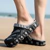 Men Sandals 2 Summer Hole Shoes Rubber  Men Garden Shoes Outdoor Beach Flat Sandles for Men Shoes2024