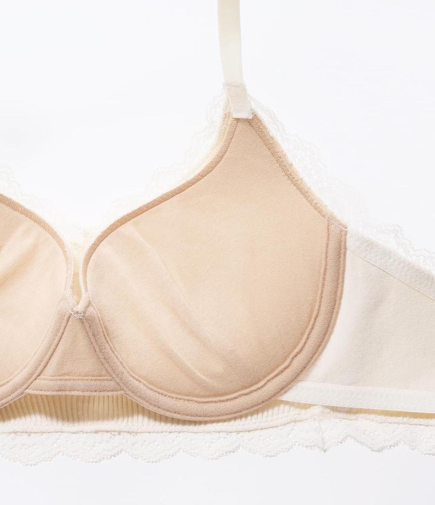 Thick Cups for a Soft Wire for a Lightweight Organic Cotton D65 [Peach John] [Skin-friendly Cotton, Well-shaped Bust, Feel] Bra, Black,
