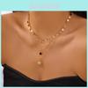 Cross Pendant Necklace For Women With Zirconia Crystals Geometric Multilayer Chain Summer Style