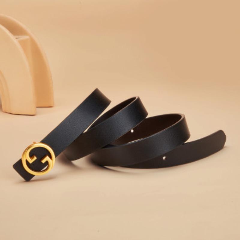 New Belt Women's Sandwich Free Genuine Leather Thin Belt Jeans Belt Suit Pants Decoration Korean Style Belt Women