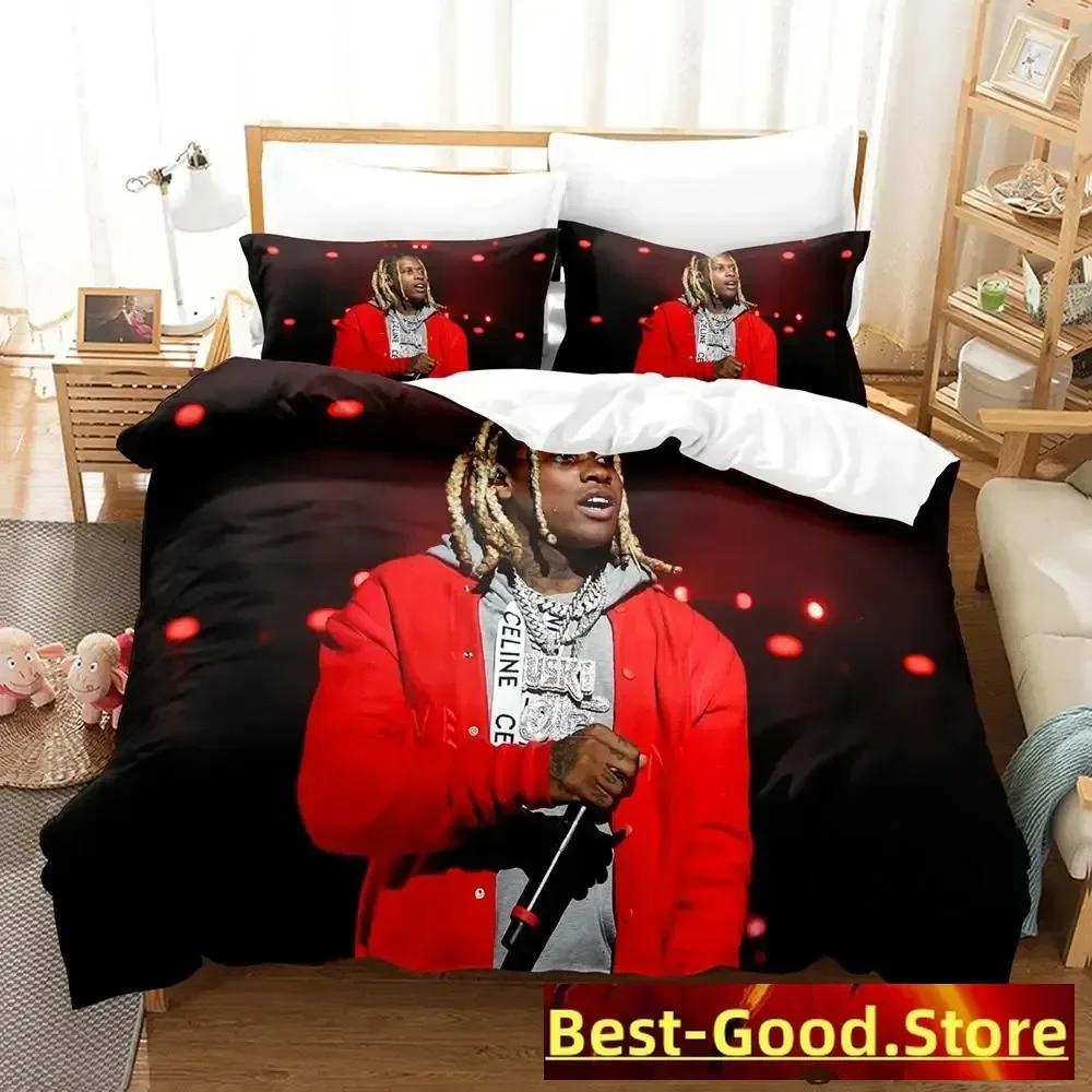

Lil Durk Bedding Set Single Twin Printed Bed Set With Pillowcase Bed Duvet Cover Soft Single Double Queen Super King Size EU Single(135*200cm)3pcs