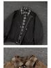 Men's Retro Plaid Patchwork Flight Jacket - Brown Casual Baseball Style