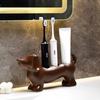 Ceramic Dachshund Toothbrush Holder Space Saving Toothbrush Storage Rack  Sink
