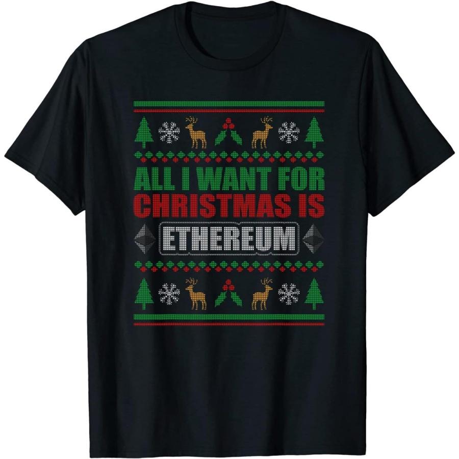 DHPSHOP Ethereum Christmas ETH Investor T-Shirt, Long Sleeve Shirt, Sweatshirt, Hoodie XXXXXL разноцветный