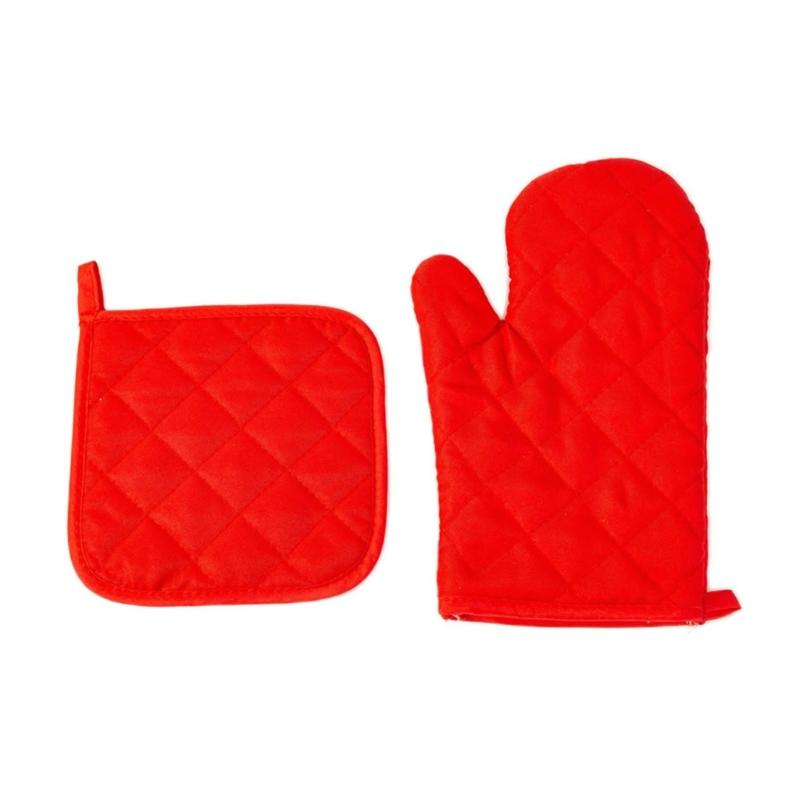 Heat Resistant Oven Mitts And Pot Holder Nonslip Grip Gloves For BBQ Baking Cooking Microwave Safe Trivet Mats
