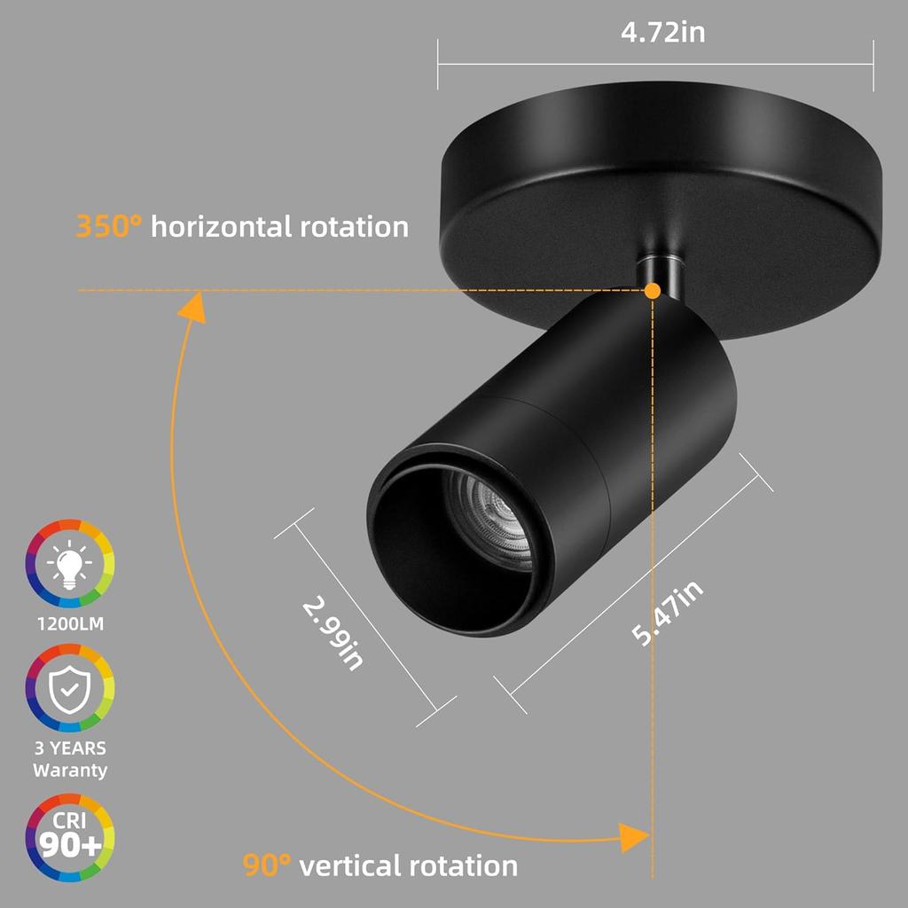 5CCT LED Ceiling Spotlight 12W Dimmable Spotlight Ceiling Light Directional