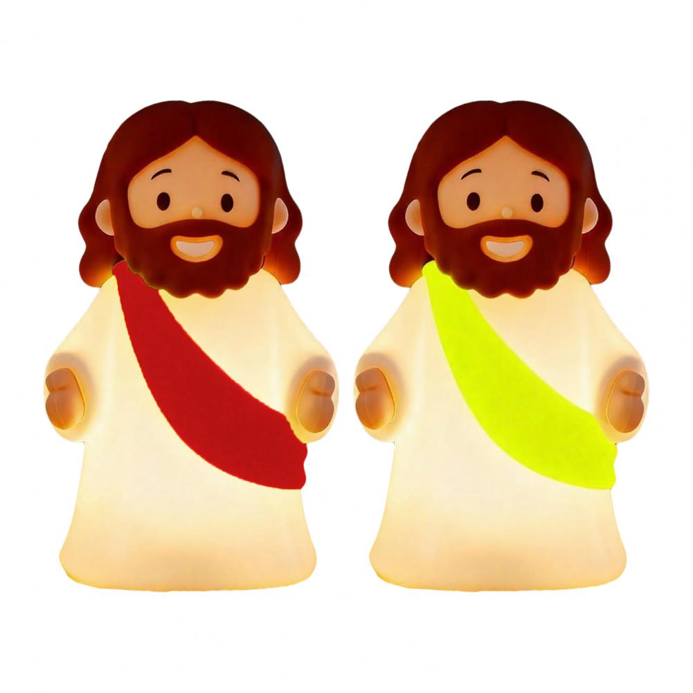 Little Jesus Night Light Rechargeable Night Light Mini Jesus Silicone Night Light with Dimmable Touch Control for Kids