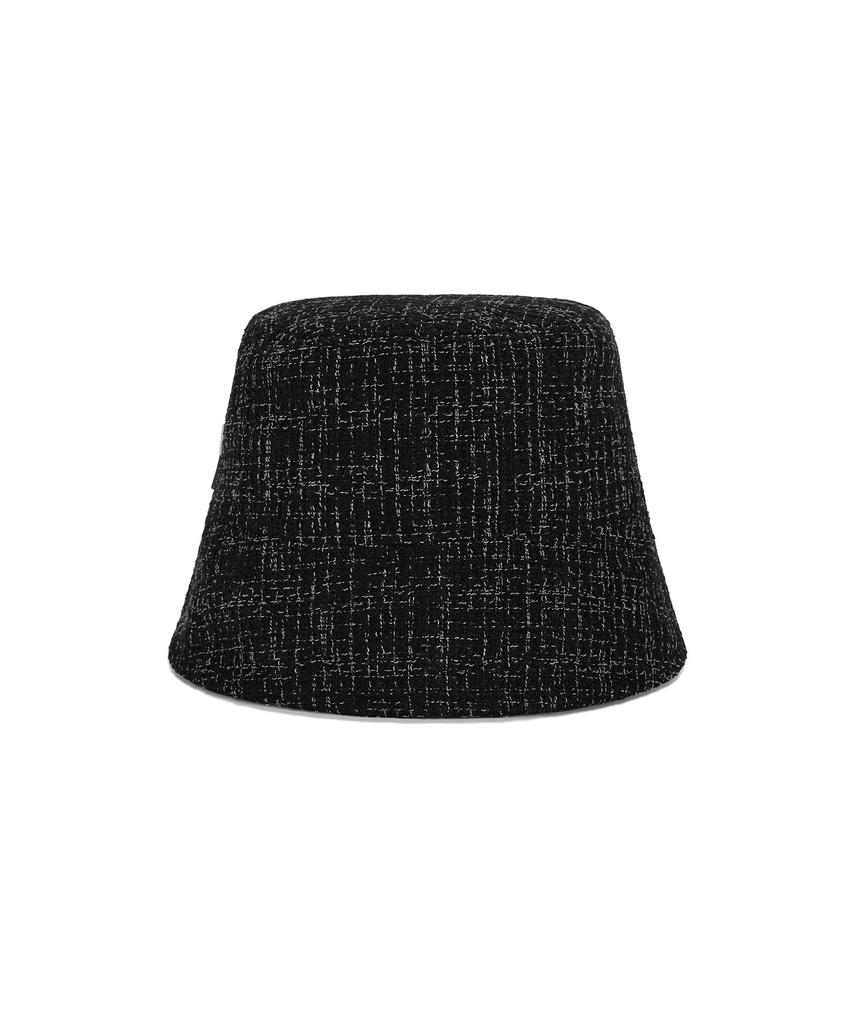 Bajal Va Studded Tweed Drop Bucket Hat Black