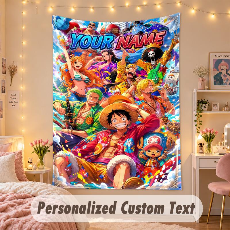 Custom Personalized Tapestry,One Piece Print Custom Name Text Wall Art Hanging for Bedroom