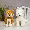 New 28cm Simulation Fox Dog Plush Toy Creative Realistic Animal Sitting Dolls Stuffed Soft Toys for Children Girl Birthday Gift