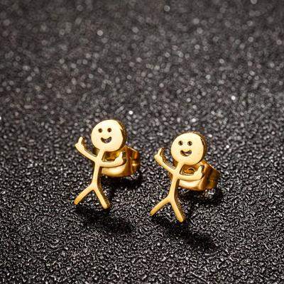 1 Pair Funny Middle Finger Stud Earrings Stainless Steel Simple Finger Earrings for Women Trend Jewelry Gift