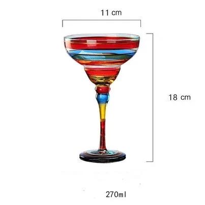 Handmade Colored Drawing Cocktail Cup Europe Goblet Cup Champagne Cup Wine Glasses Bar Party Home Drink Ware Wedding Gifts