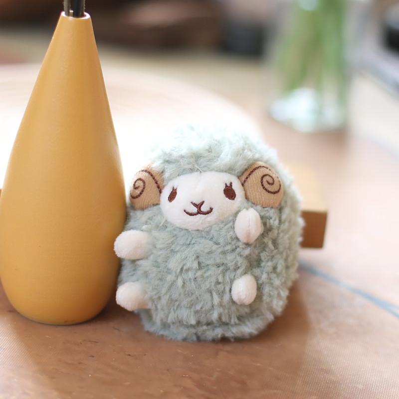 Cute Charming Plush Sheep Keychain Soft Fuzzy Bag Charm Stuffed Toy Animal