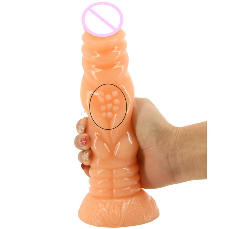 Realistic Silicone Dildo Thick Anal Plug Long Penis for Women with Thick Glans Real Dong and Powerful