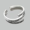 Yizizai Vintage Mutil-Layer Letter Thai Silver Color Rings Personality Adjustable Opening Ring For Women Party Gift