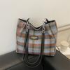 Casual Niche Woolen Plaid Bag Women's 2025 New Autumn and Winter Versatile Messenger Bag Fashion Shoulder Tote Bag