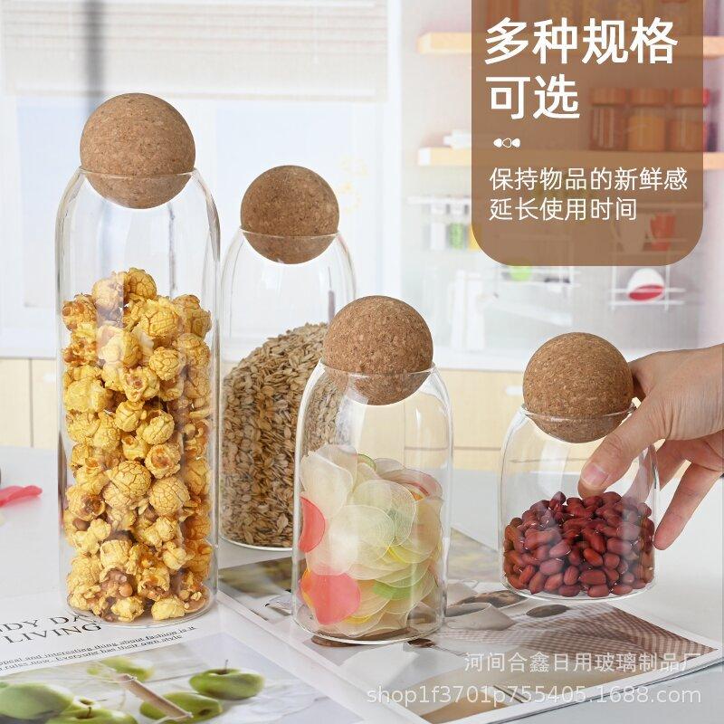 Cork Lid Glass Storage Jar for Coffee Beans, Tea, and More