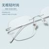 Black anti-blue light box rimless myopia glasses flat glasses light metal frame male pure desire super year frame