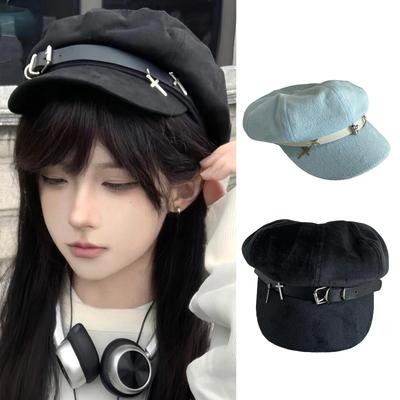 Lovely Styles Crosses Beret Hat Versatiles Fashion Beret Lovely Cool Beret for Women Retros Fashion Accessory