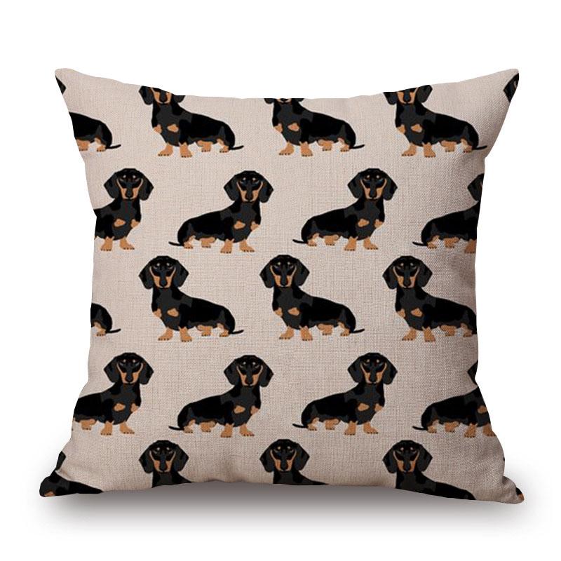 Hand Painting Dachshund Posters Cushion Covers Rose Flower Sausage Dog Keep Calm And Hug Pillowcase Decorative Pillows For Sofa