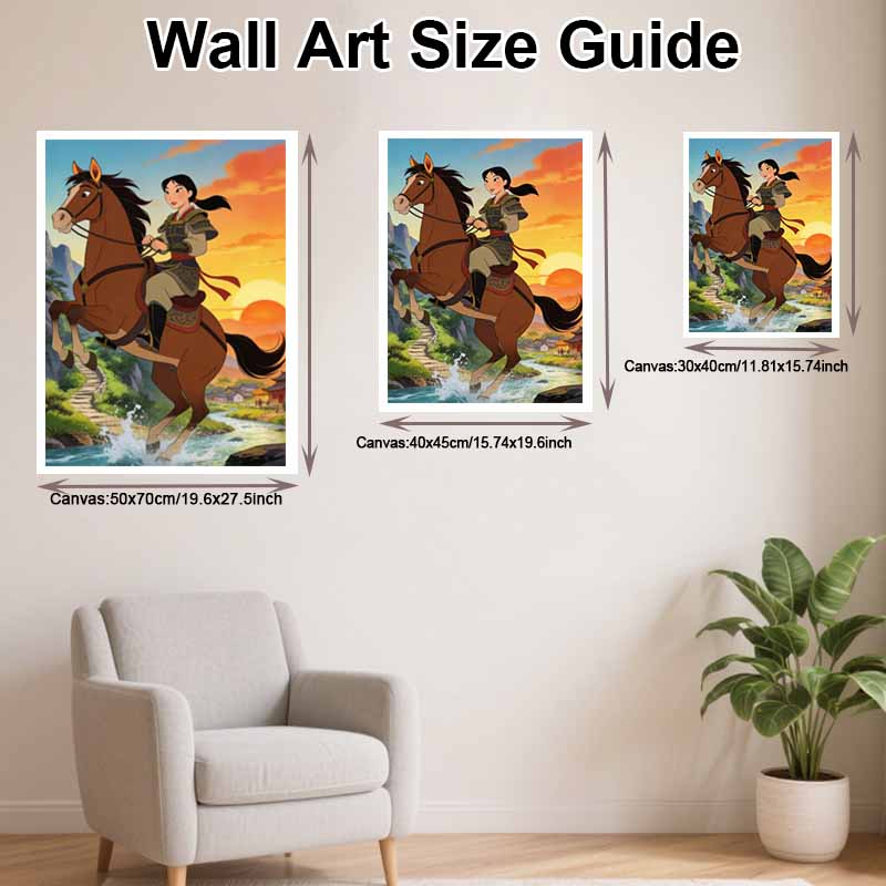 Disney Mulan Riding Horse Diamond Painting Art Kit Handmade DIY5D Home Decor Gift